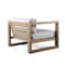 Armen Living Paradise Outdoor Light Eucalyptus Wood Lounge Chair with Gray Cushions LCPRCHLALT - alternate 2